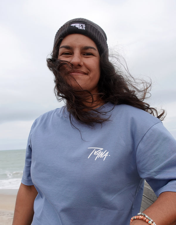 Sun Moon Ocean - Supima® Cotton Tee Shirt - Cloudy Blue